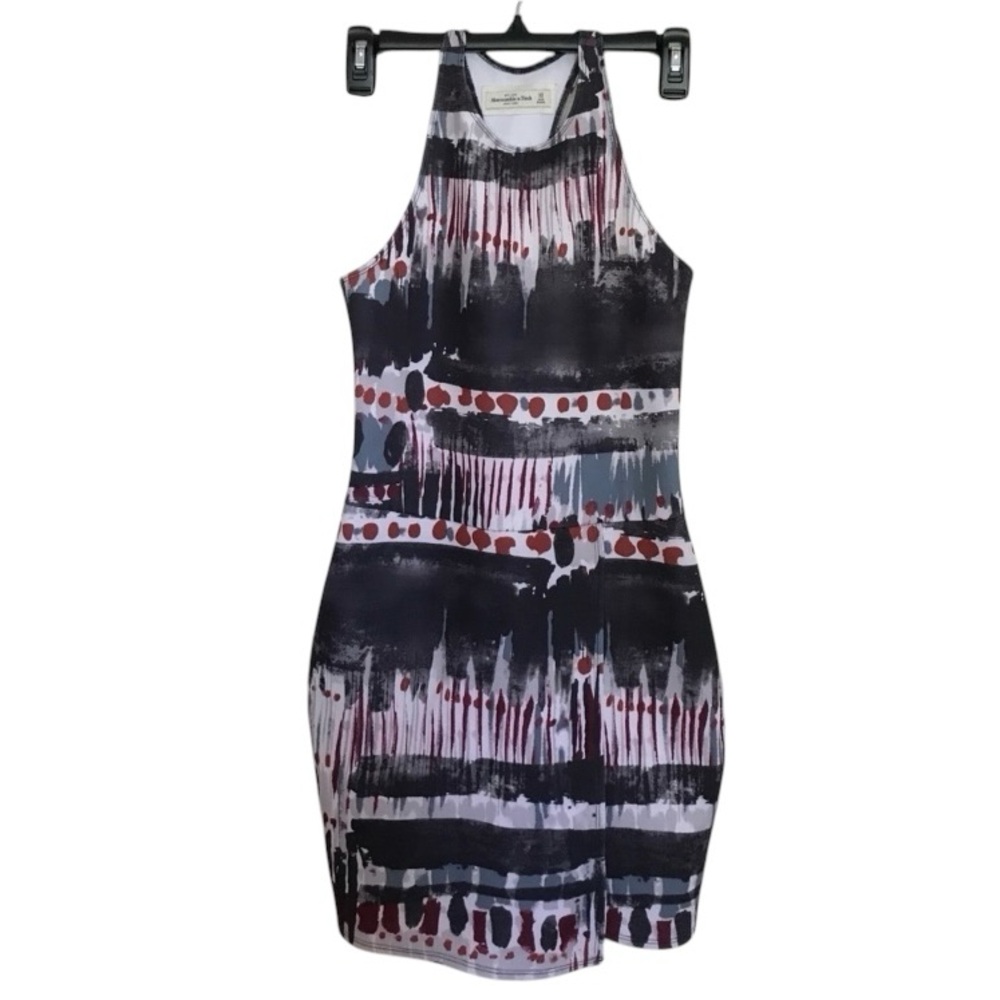 NWT ABERCROMBIE & FITCH SCUBA ABSTRACT RACER BACK DRESS SIZE XS